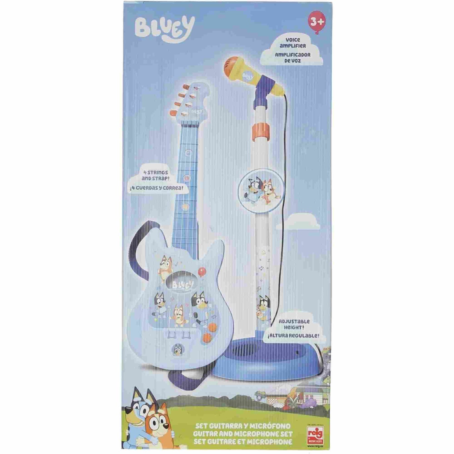 Reig | Bluey Microphone and Guitar Set with Built-In Music, Lights and Sounds