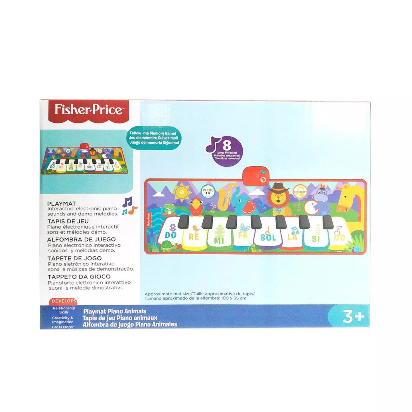 Reig | Fisher Price Animal Electronic Floor Piano Keyboard with Lights & Sounds