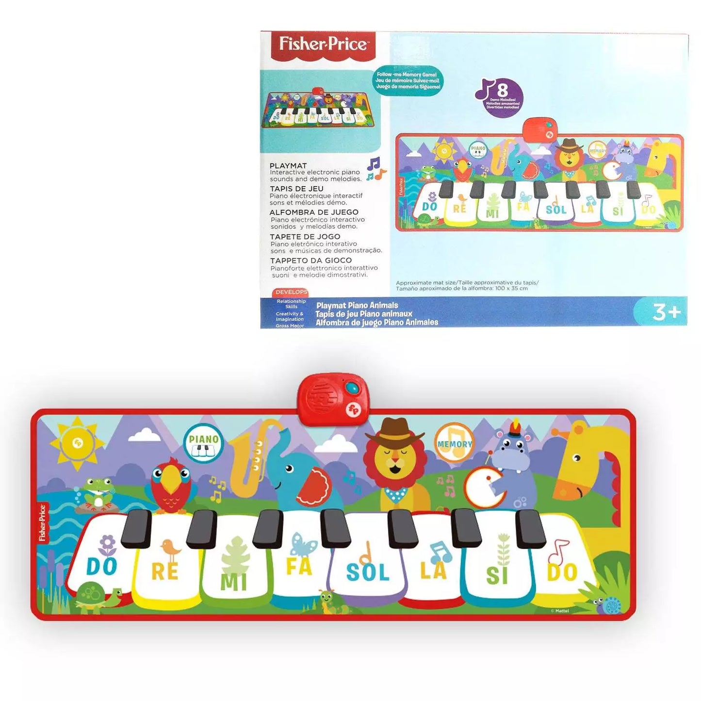Reig | Fisher Price Animal Electronic Floor Piano Keyboard with Lights & Sounds