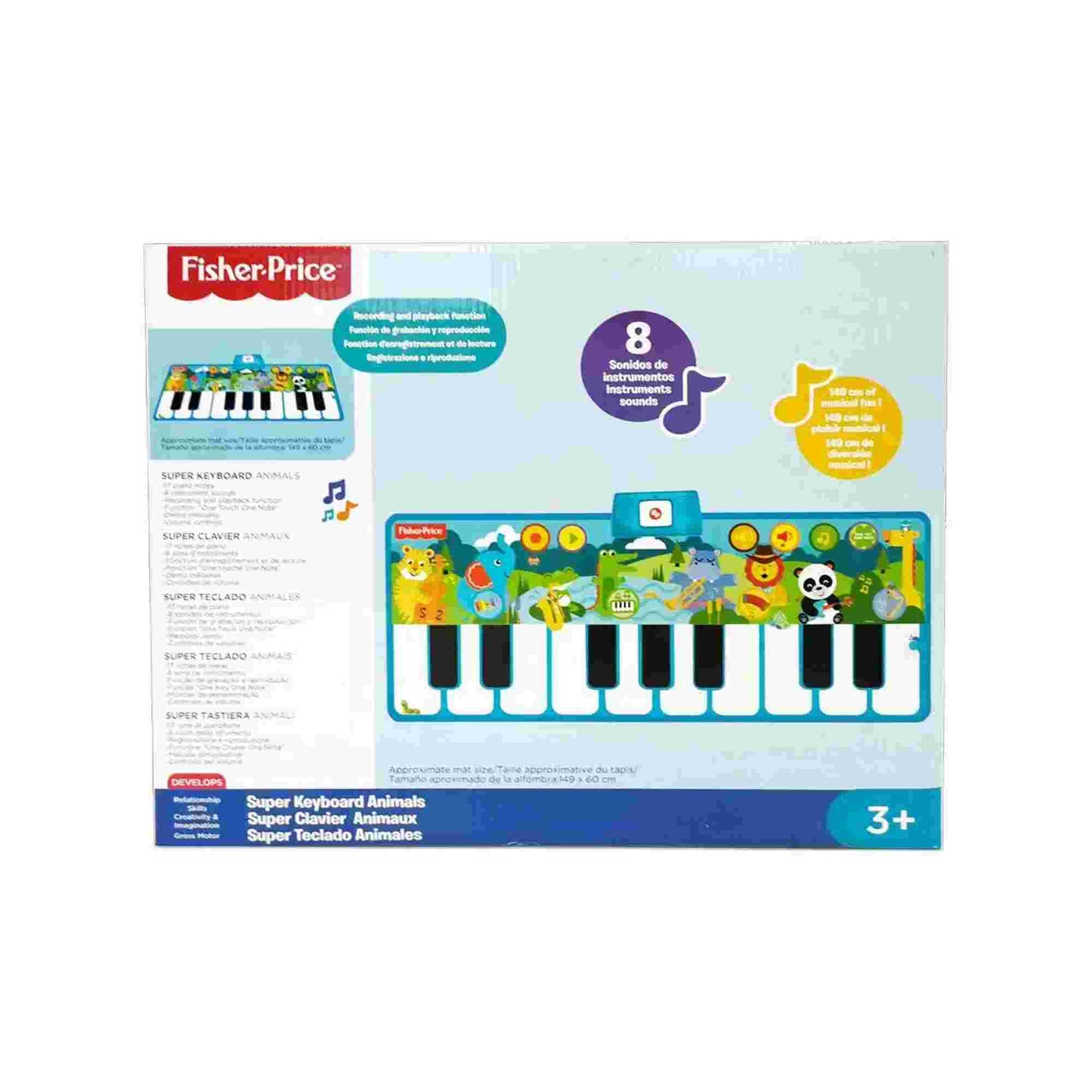Reig | Fisher Price Animals Floor Piano Mat Keyboard with Lights & Sounds