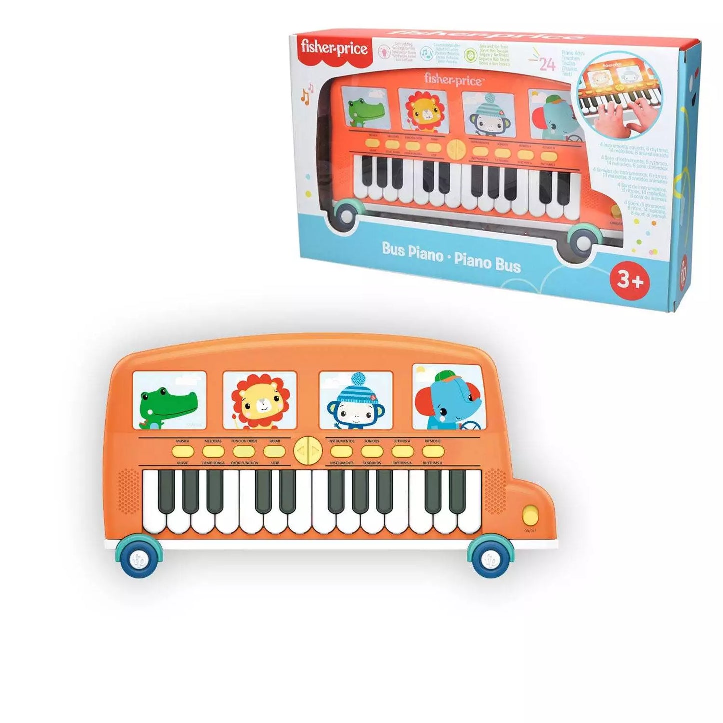 Reig | Fisher Price Bus Electric Keyboard with Music & Sounds