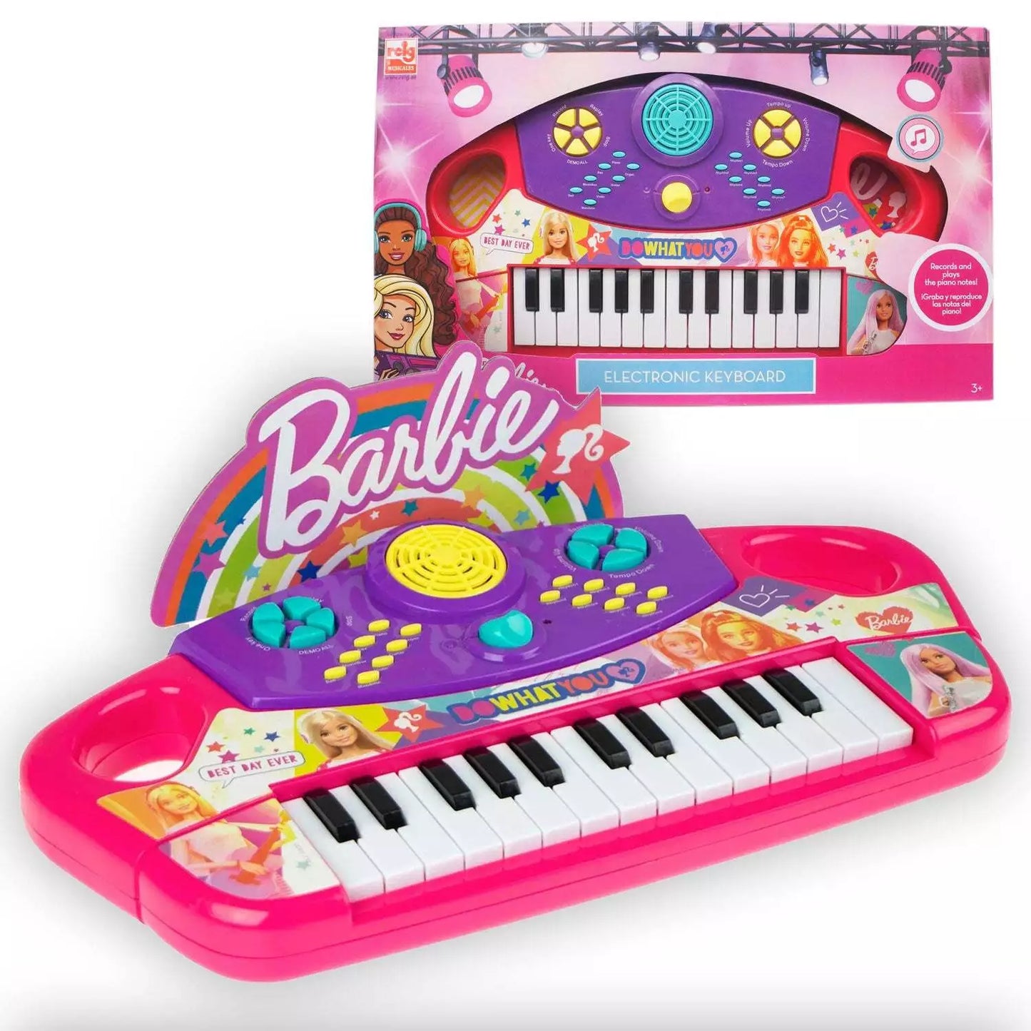 Reig | Barbie Electronic Keyboard with Lights & Sounds
