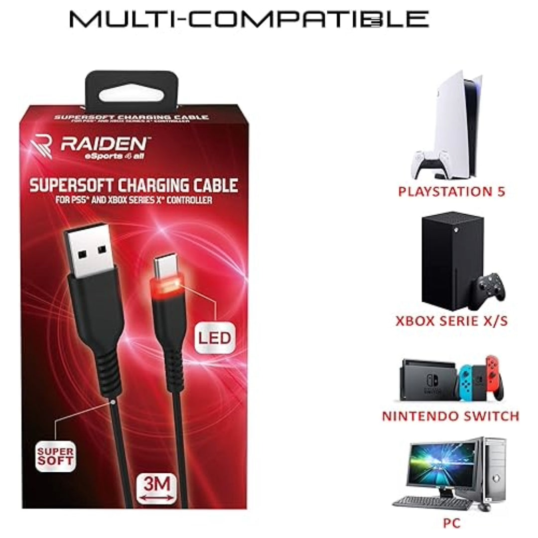 Subsonic | Raiden USB-C Charging & Transfer Supersoft Anti Knot Cable