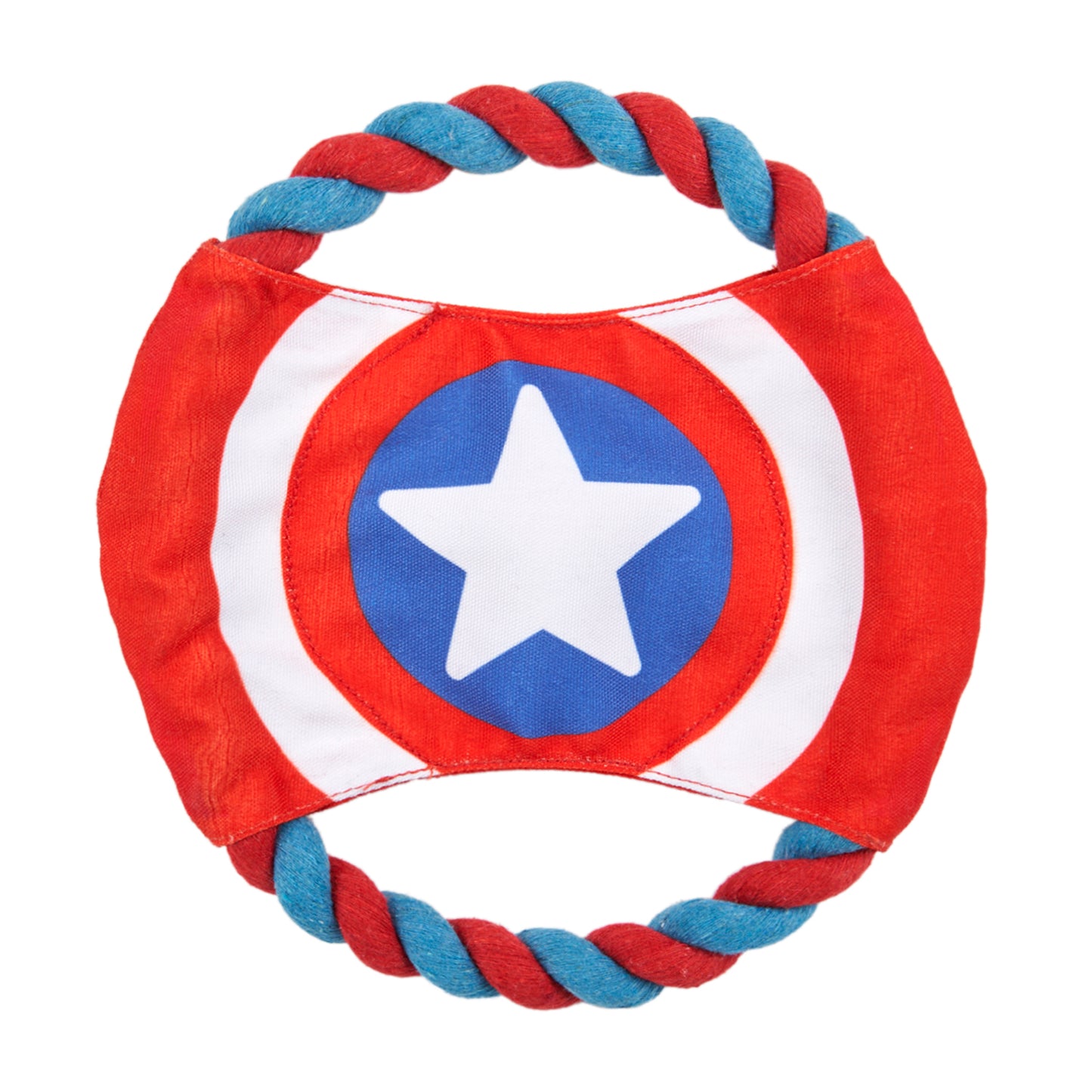 Captain America | Whistling Frisbee and Rope Dog Toy - xploregifts