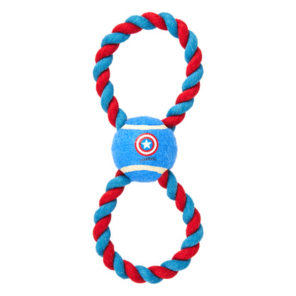 Captain America | Tennis Ball Rope Dog Toy - xploregifts