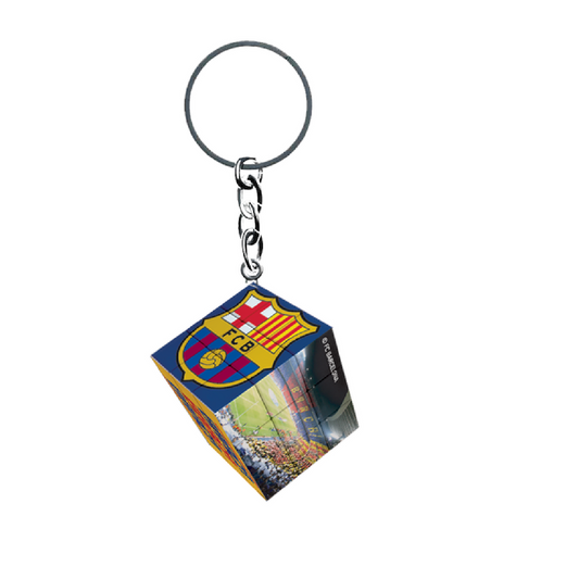 FC Barcelona Team Crest Keyring Rubik - xploregifts