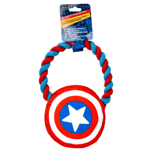 Captain America | Squeaky Plush And Rope Toy - xploregifts