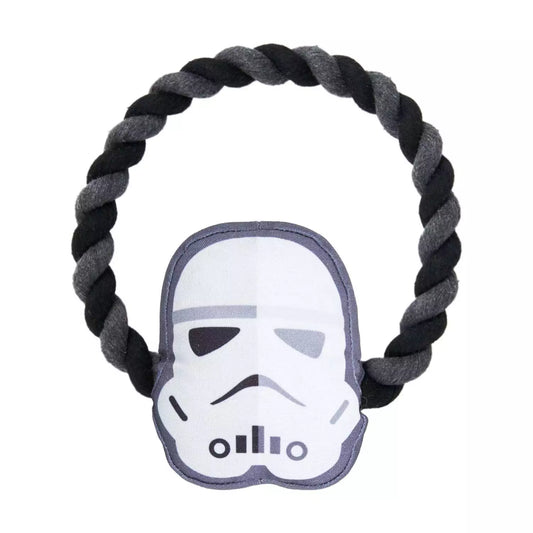 Cerda | Star Wars Storm Trooper Squeaky Plush and Rope Dog Toy Loop