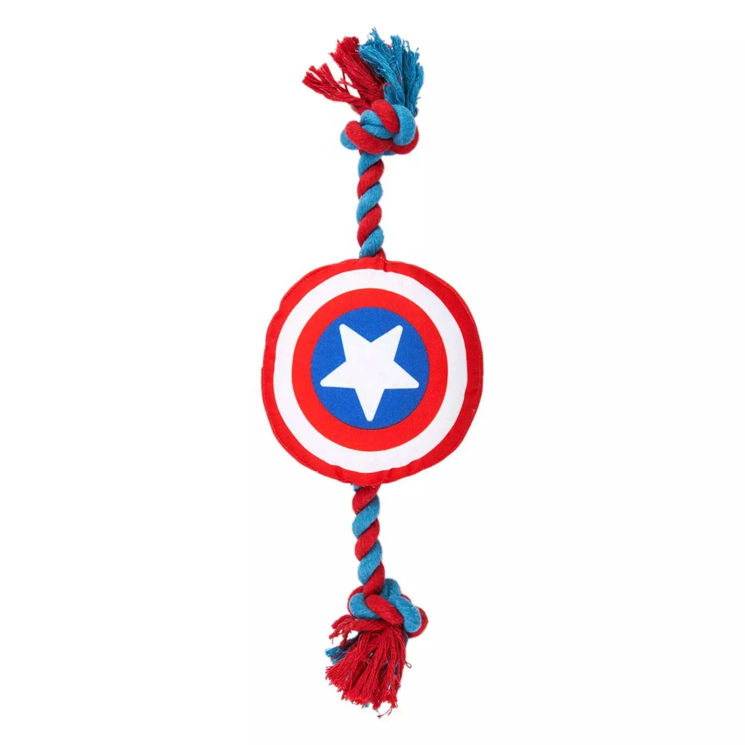 Cerda | Marvel Captain America Squeaky Plust and Rope Dog Toy Ends