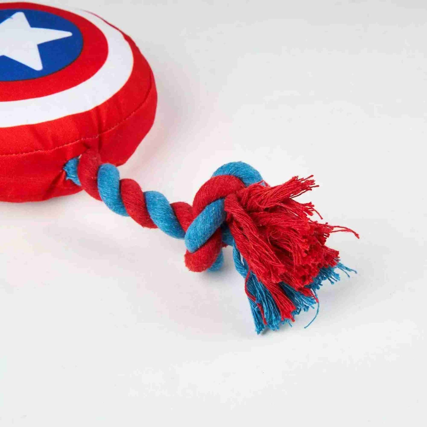 Cerda | Marvel Captain America Squeaky Plust and Rope Dog Toy Ends