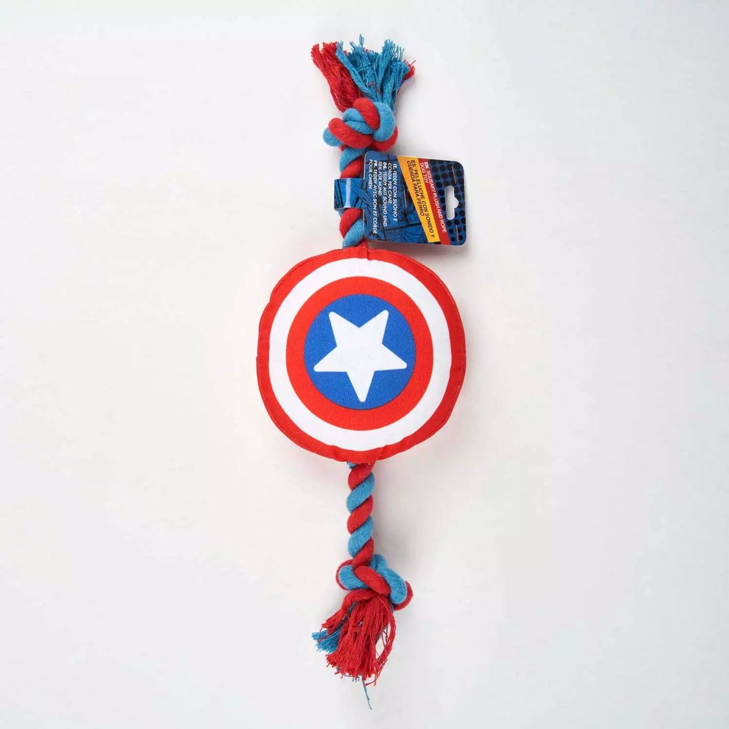 Cerda | Marvel Captain America Squeaky Plust and Rope Dog Toy Ends