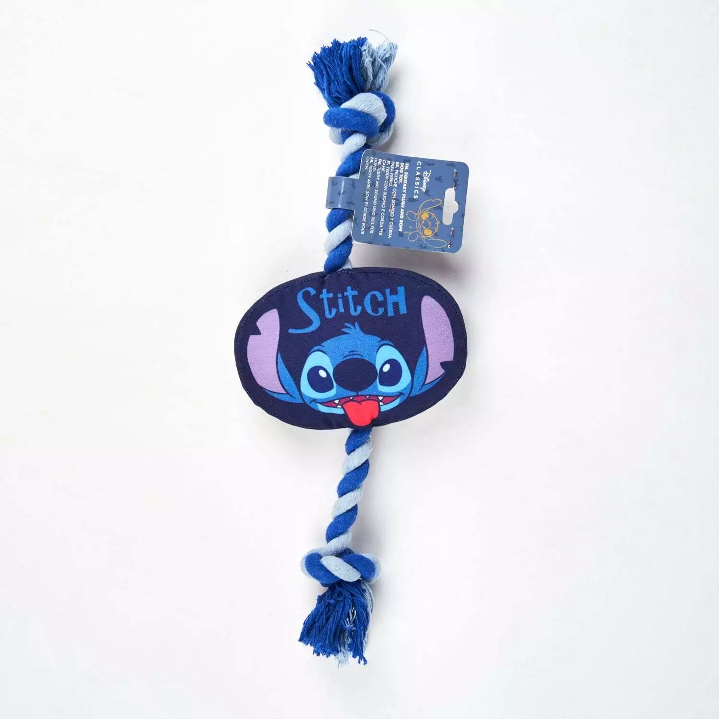 Cerda | Disney Stitch Squeaky Plush and Rope Dog Toy Ends