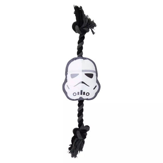 Cerda | Star Wars Storm Trooper Squeaky Plush and Rope Dog Toy Ends