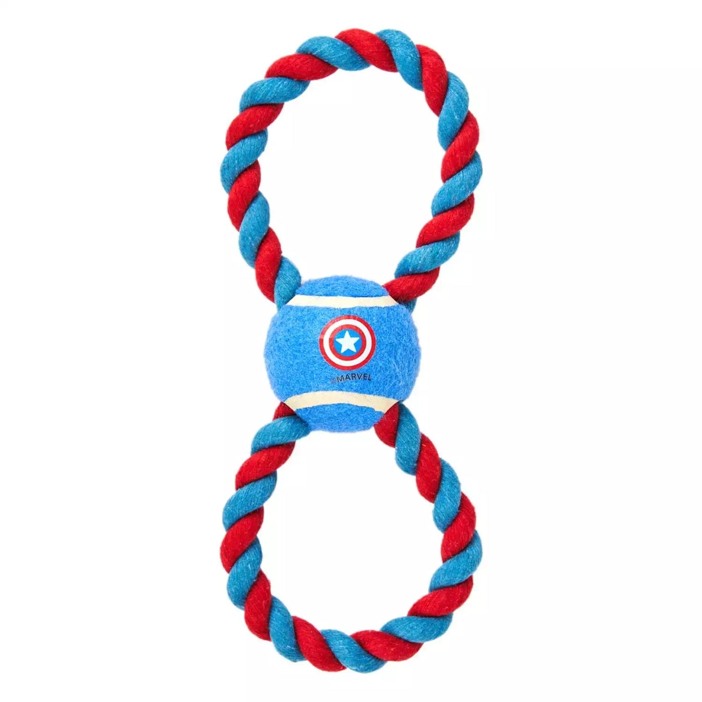 Cerda | Marvel Captain America Tennis Ball Rope Dog Toy