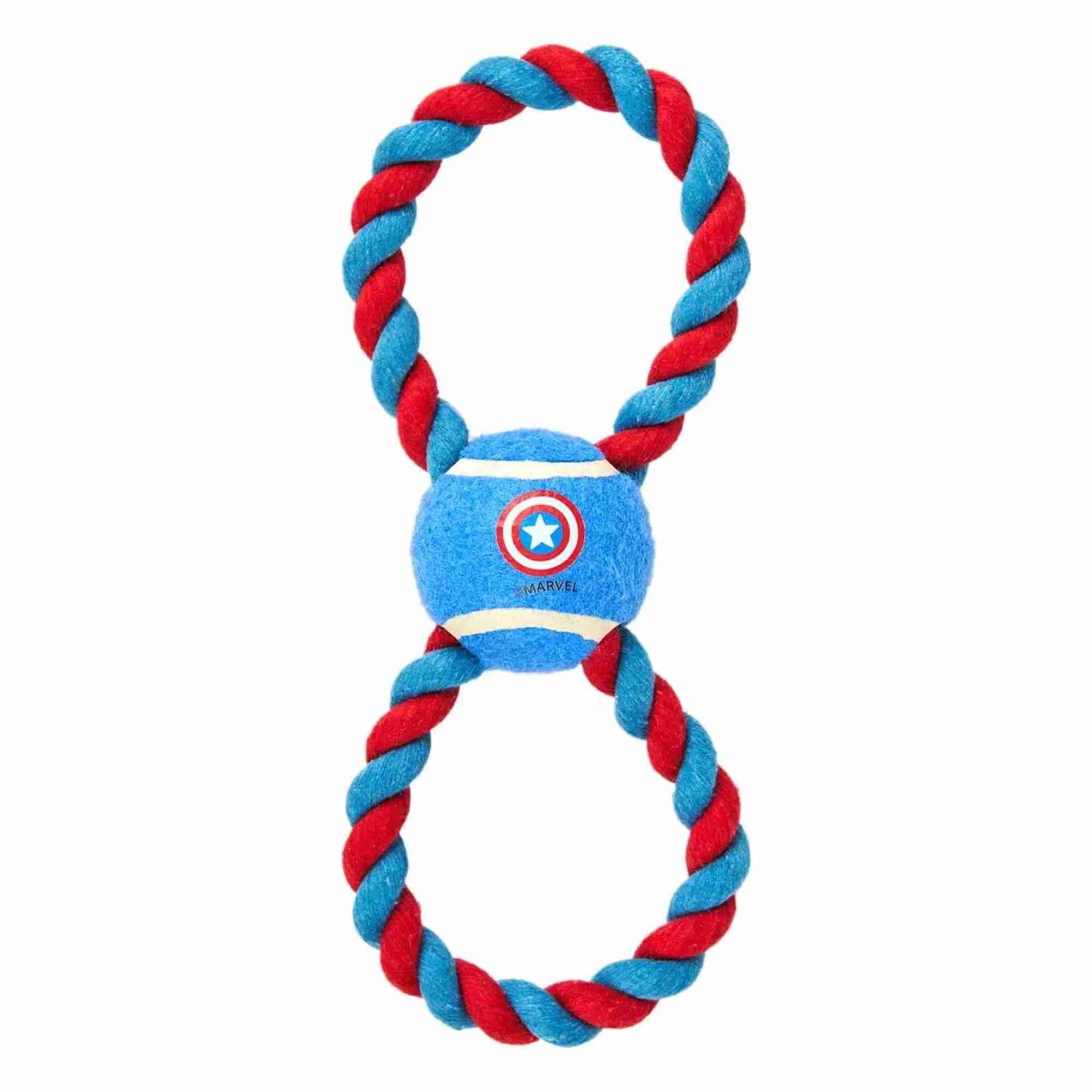 Cerda | Marvel Captain America Tennis Ball Rope Dog Toy