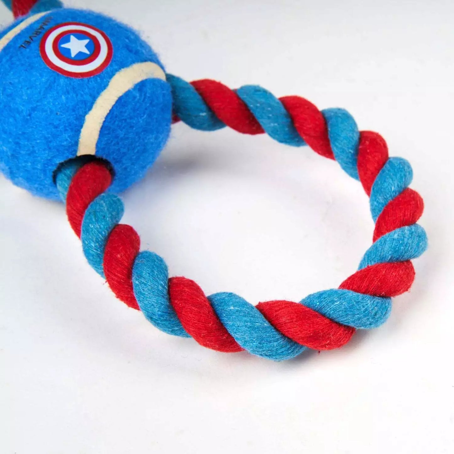 Cerda | Marvel Captain America Tennis Ball Rope Dog Toy
