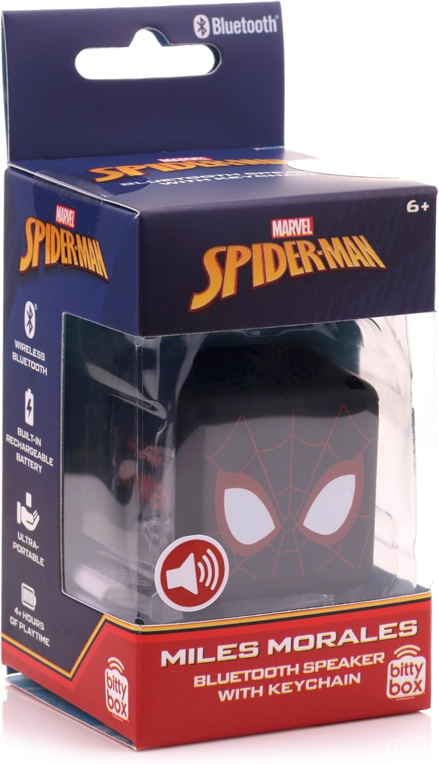 Bitty Boomers | Marvel Spiderman Miles Morales Bitty Box Micro Bluetooth Speaker
