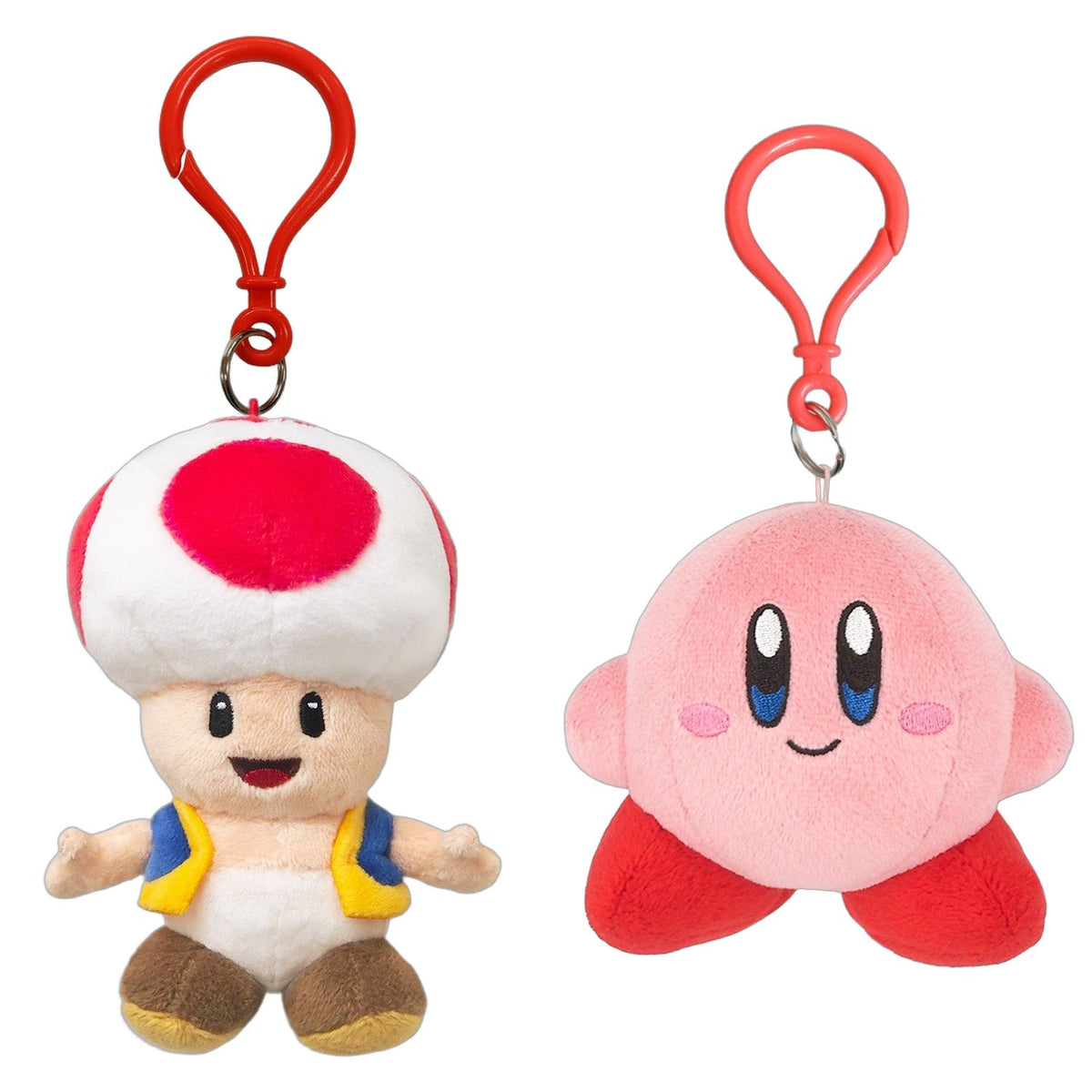 SAN-EI | Nintendo Super Toad  and Kirby Keychain Bundle