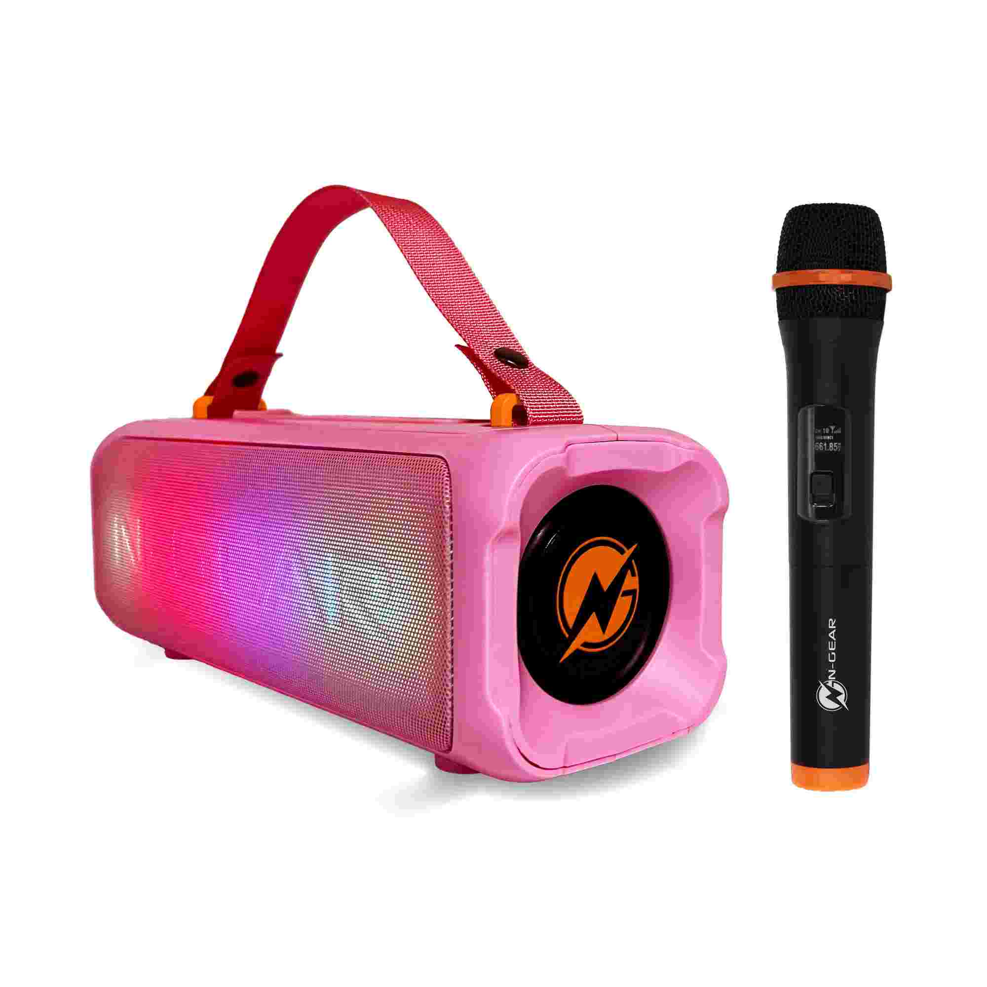 N-Gear | Blazooka 703P Bluetooth Speaker Karaoke Set Party Box with Microphone Pink
