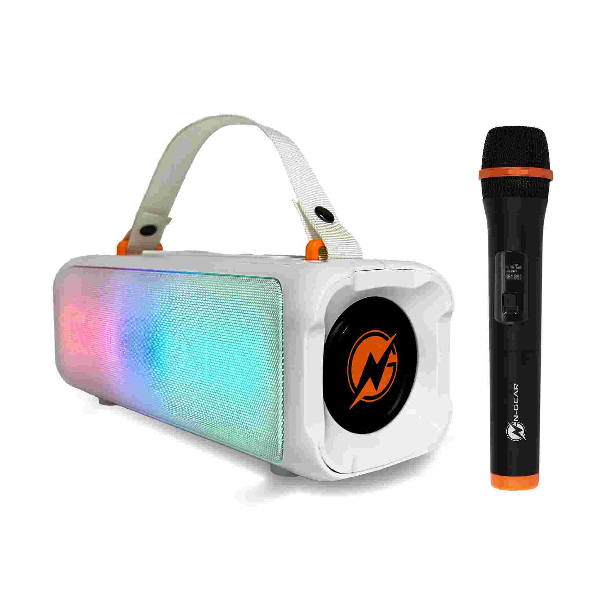 N-Gear | Blazooka 703W Bluetooth Speaker Karaoke Set Party Box with Microphone White