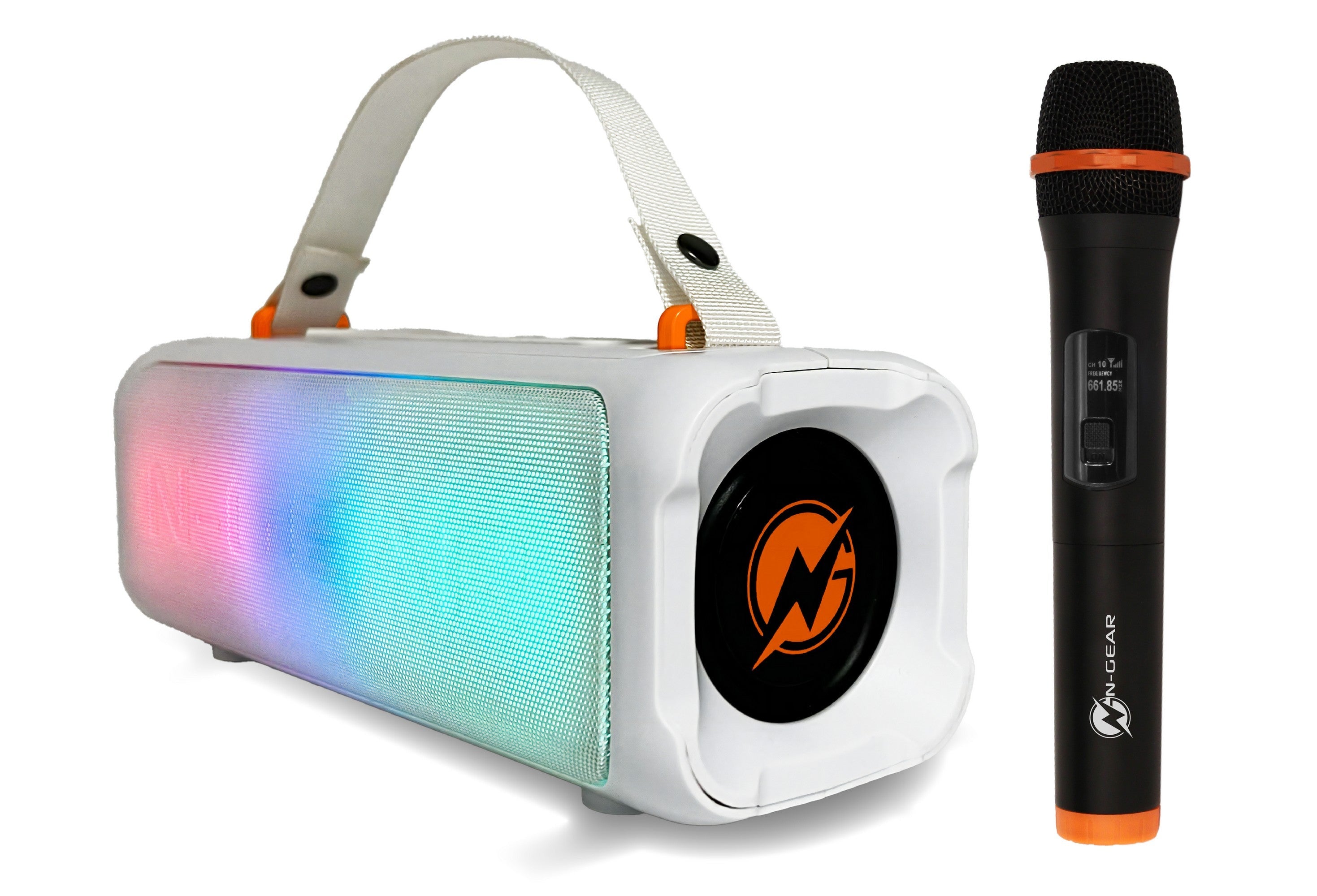 N-Gear | Blazooka 703W Bluetooth Speaker Karaoke Set Party Box with Microphone White
