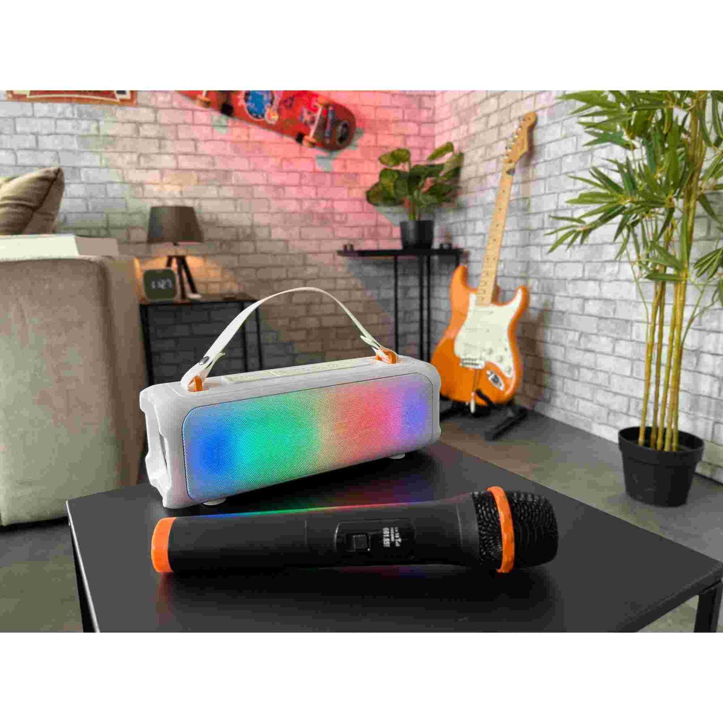N-Gear | Blazooka 703W Bluetooth Speaker Karaoke Set Party Box with Microphone White
