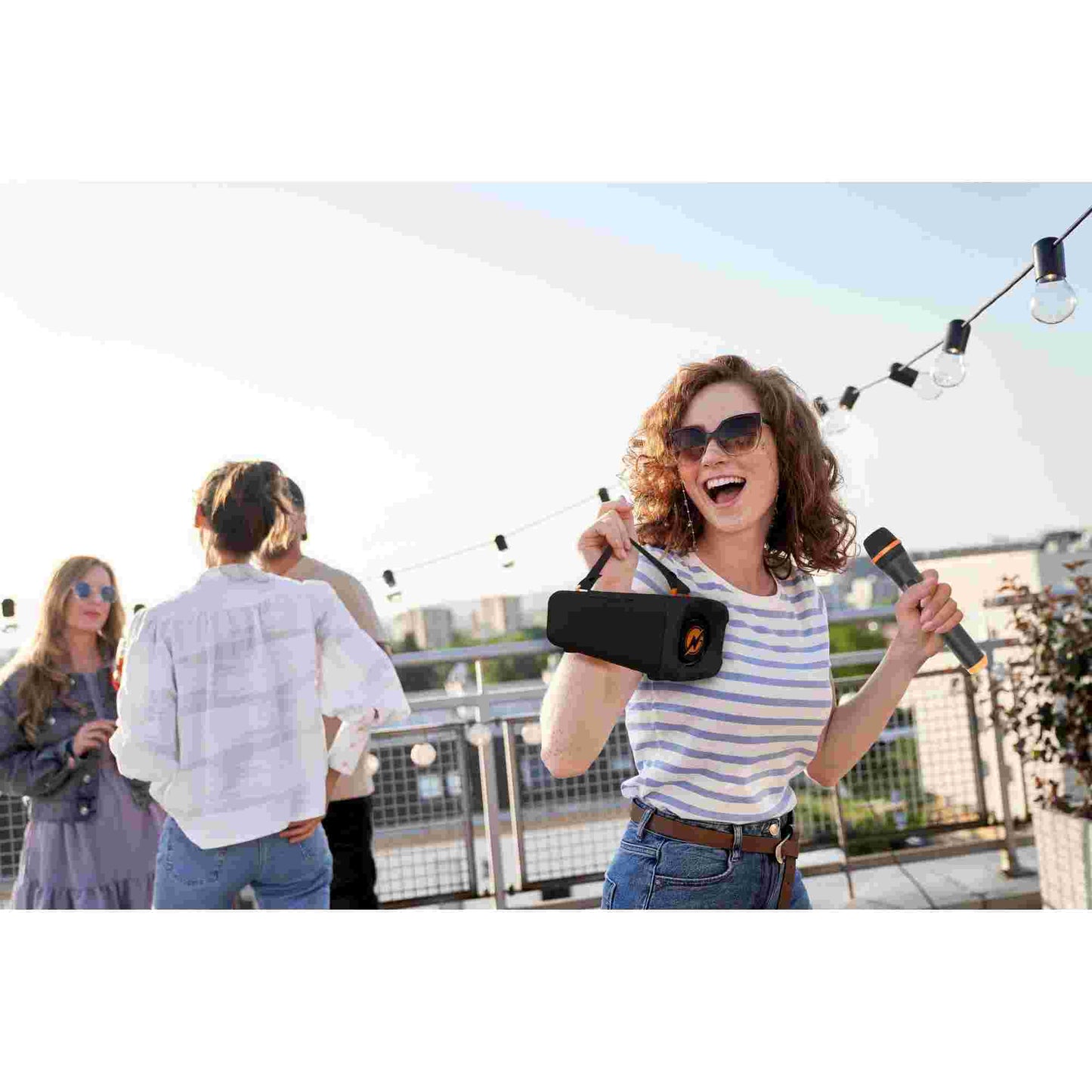 N-Gear | Blazooka 703B Bluetooth Speaker Karaoke Set Party Box with Microphone Black