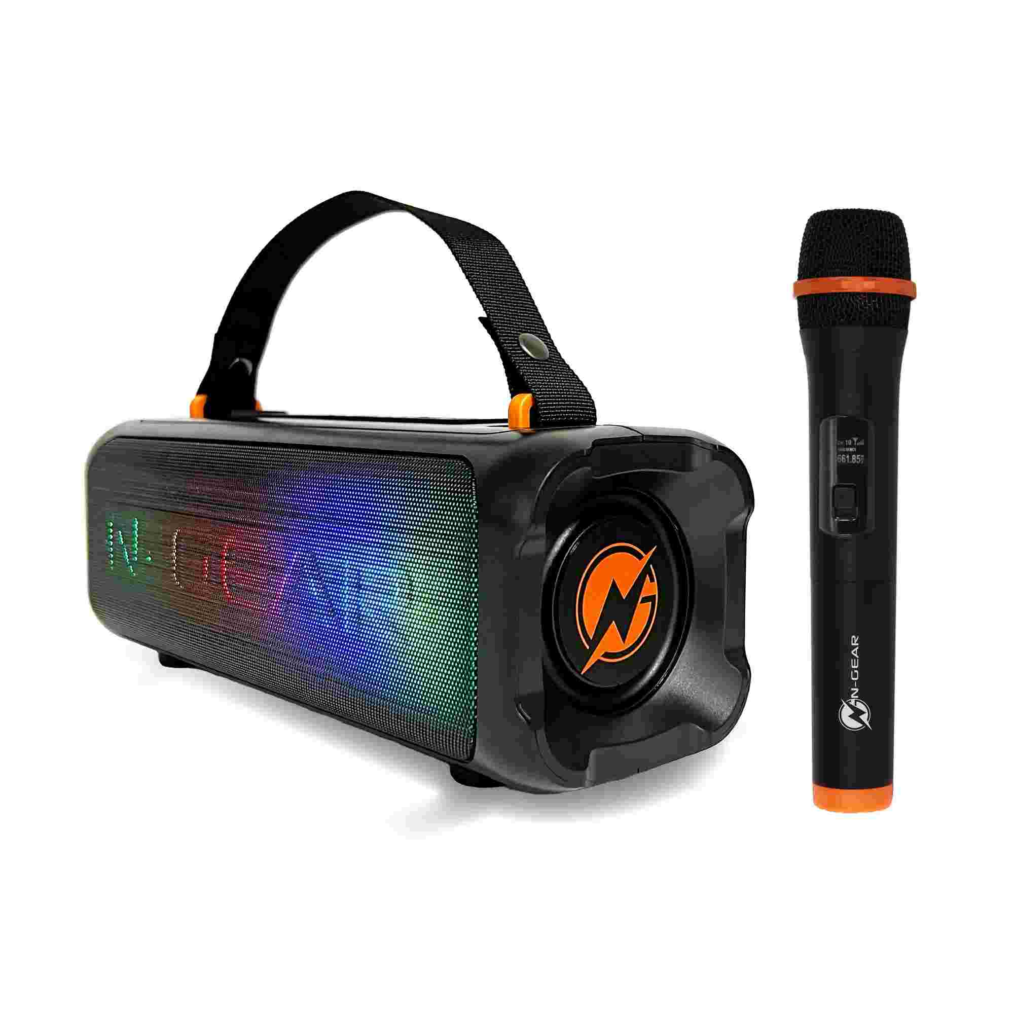 N-Gear | Blazooka 703B Bluetooth Speaker Karaoke Set Party Box with Microphone Black