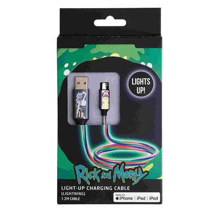 Lazerbuilt | Rick and Morty USB to Lightning Charging & Data Sync Cable With Flowing Night 1.2M