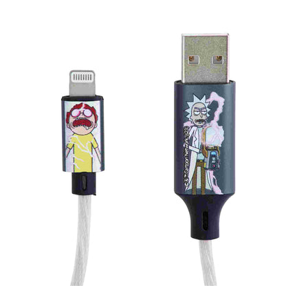 Lazerbuilt | Rick and Morty USB to Lightning Charging & Data Sync Cable With Flowing Night 1.2M