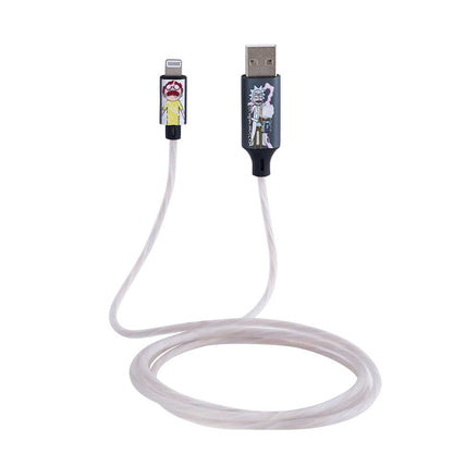 Lazerbuilt | Rick and Morty USB to Lightning Charging & Data Sync Cable With Flowing Night 1.2M