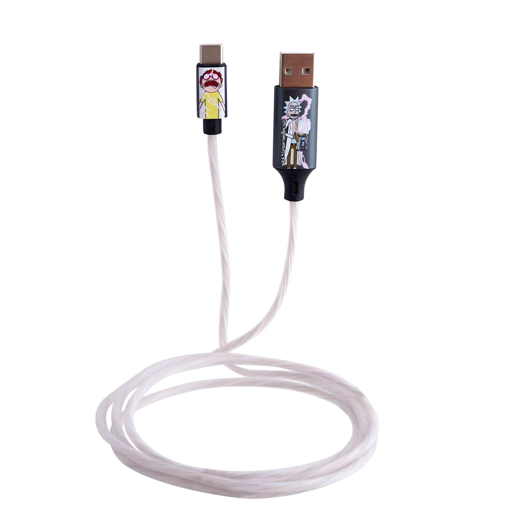 Lazerbuilt | Rick and Morty USB to Lightning Charging & Data Sync Cable With Flowing Night 1.2M