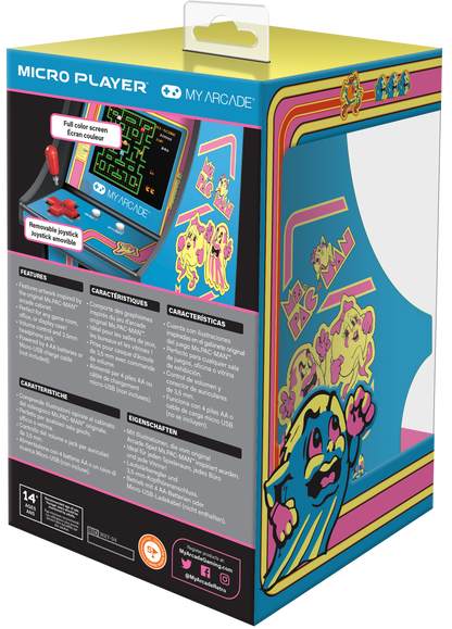 My Arcade | Micro Player 6.75 Ms. Pac-Man Collectible Retro - xploregifts