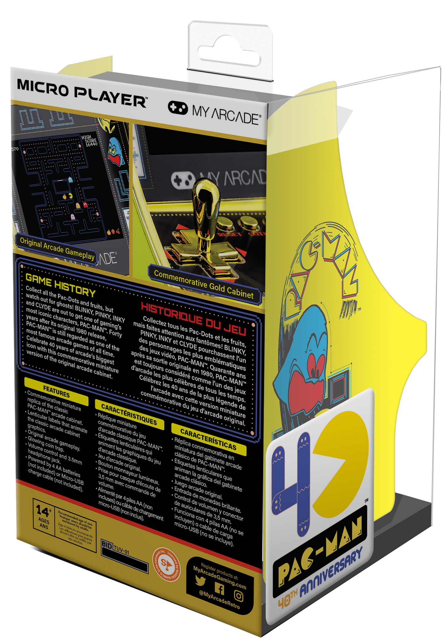 My Arcade | Micro Player 6.75 Pac-Man 40Th Anniversary Collectible Retro (Premium Edition) - xploregifts