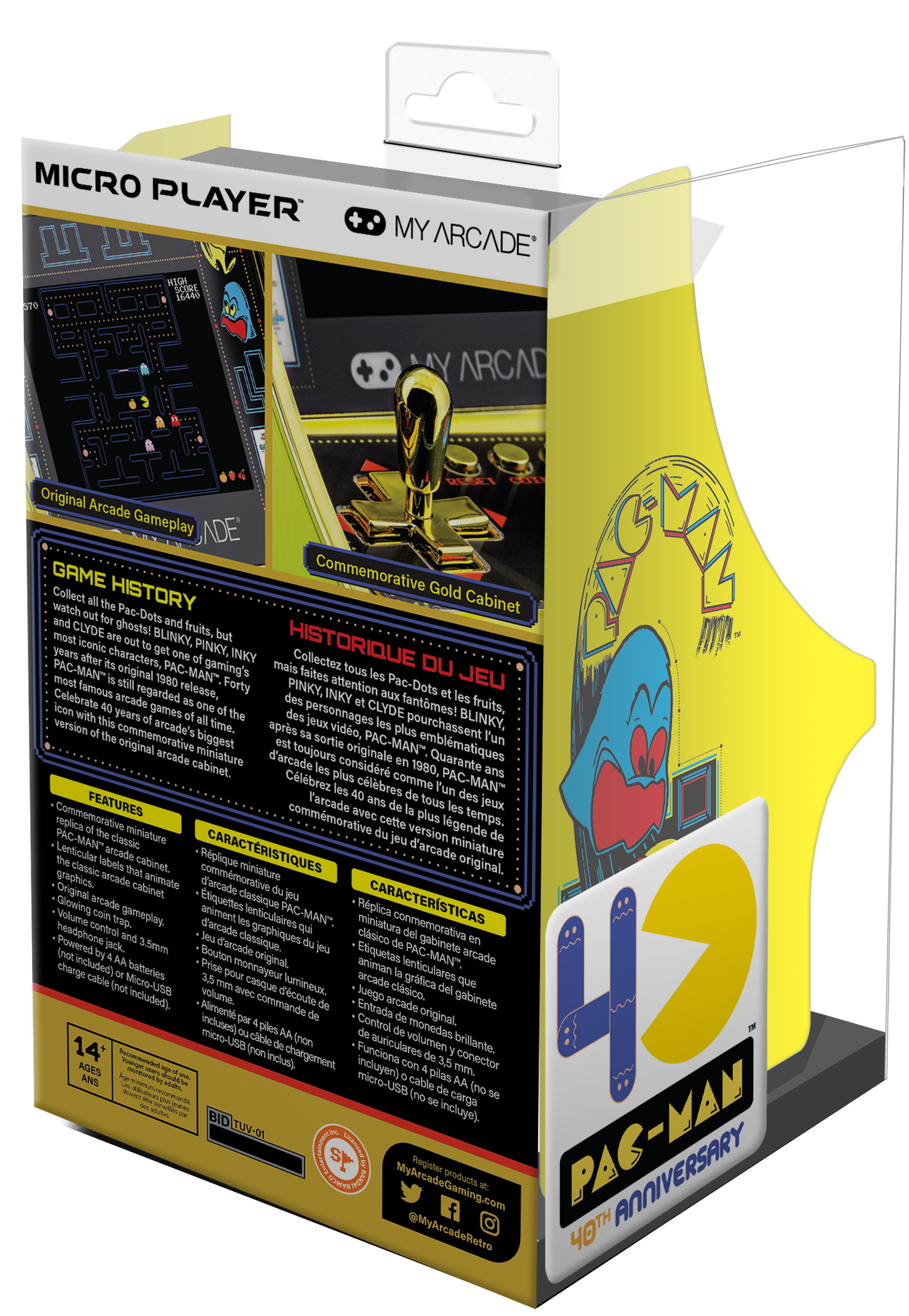 My Arcade | Micro Player 6.75 Pac-Man 40Th Anniversary Collectible Retro (Premium Edition) - xploregifts