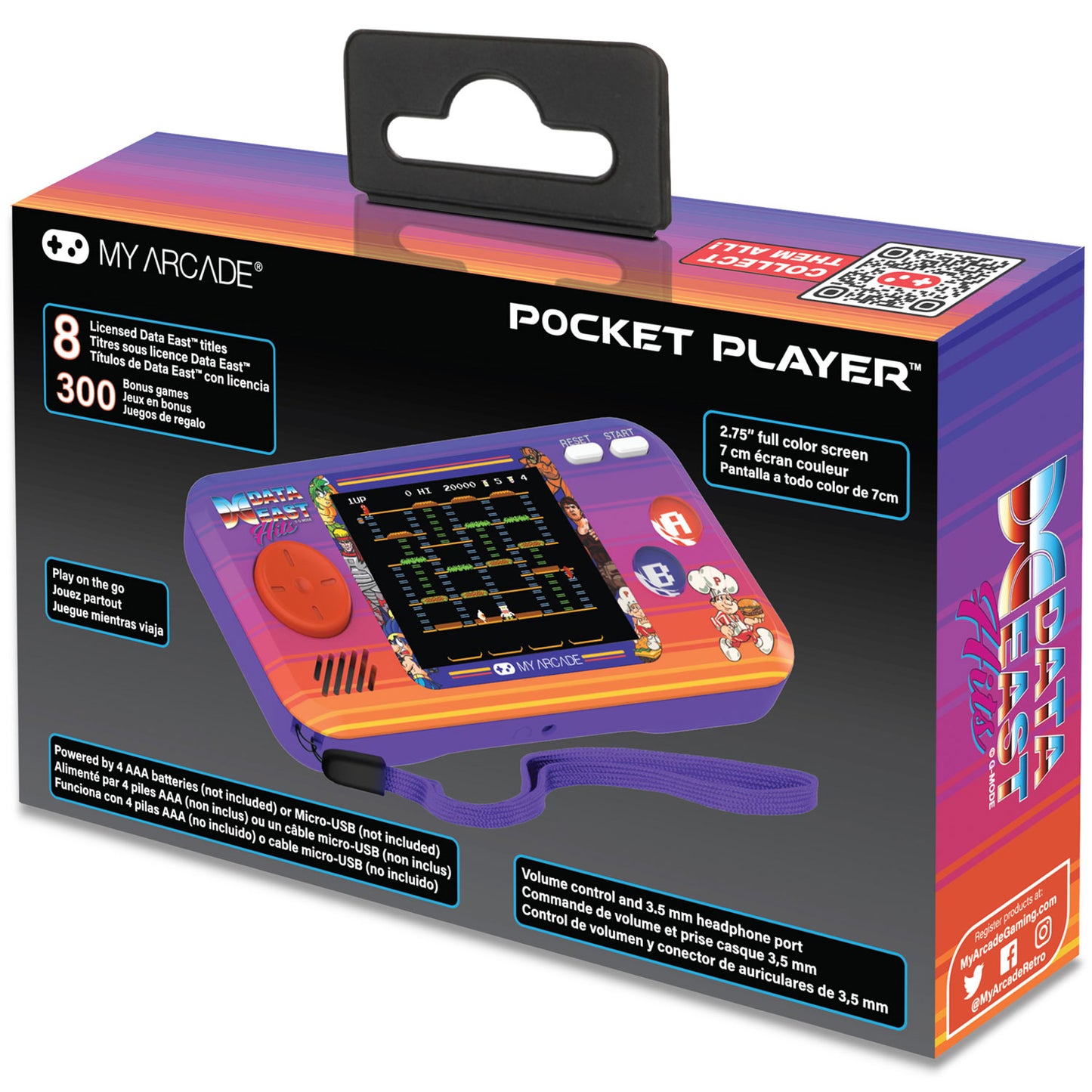 My Arcade | Pocket Player Data East Hits Portable Gaming System (308 Games In 1) - xploregifts