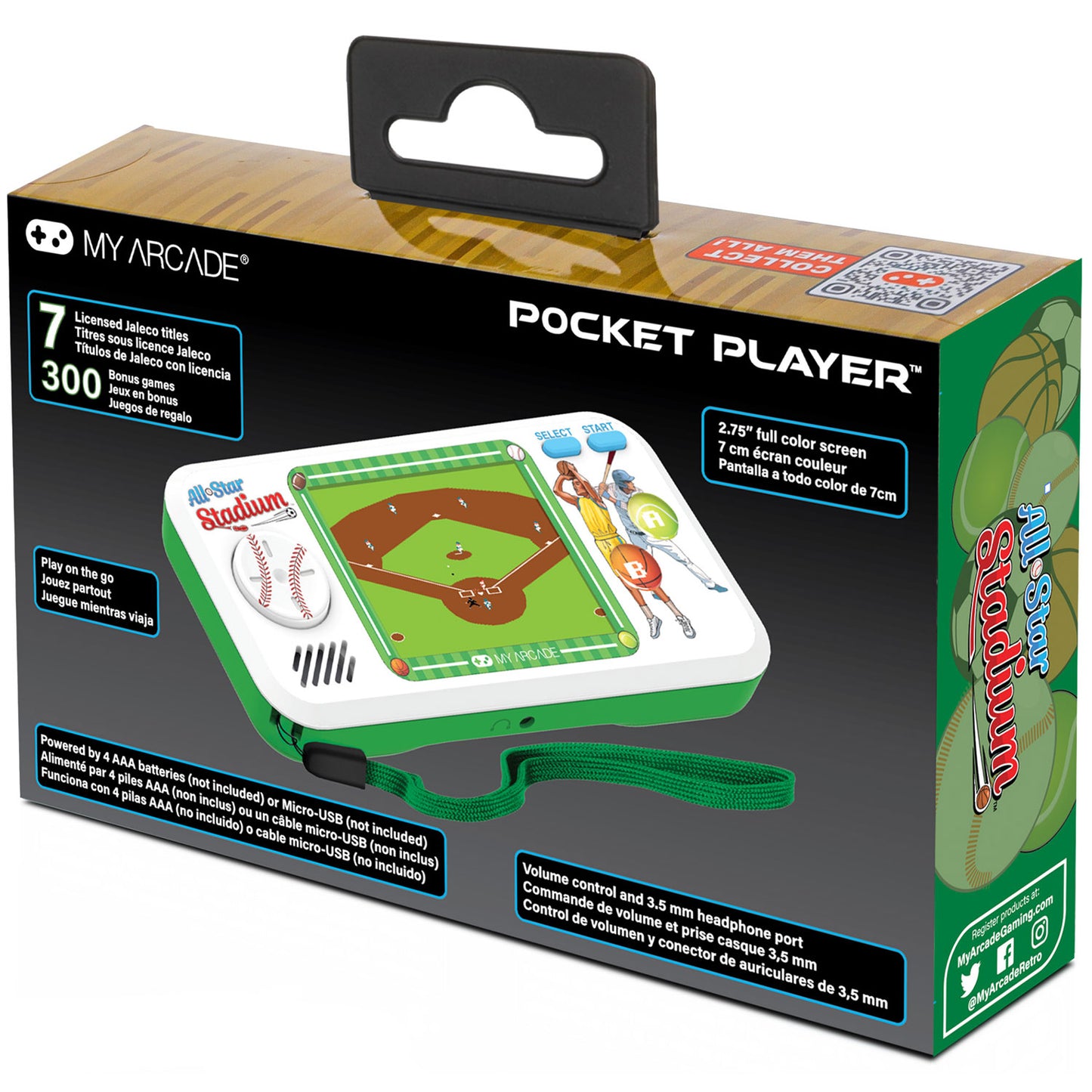 My Arcade | Pocket Player All-Star Stadium Portable Gaming System (307 Games In 1) - xploregifts