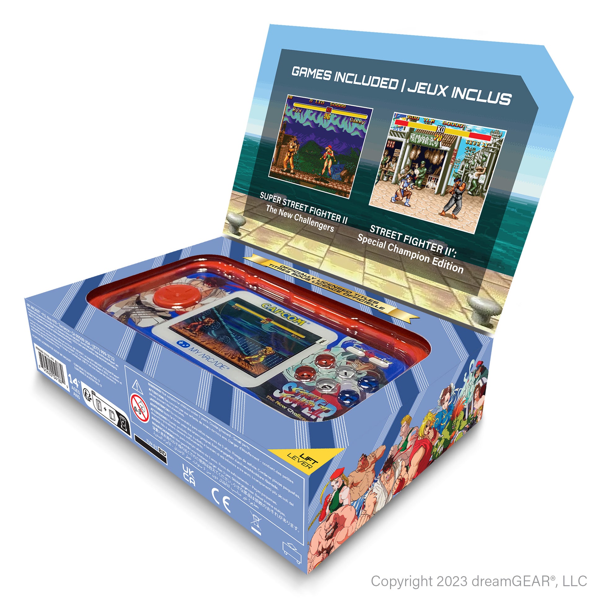 My Arcade | Pocket Player Pro Super Street Fighter Ii Portable Gaming System (2 Games In 1) - xploregifts