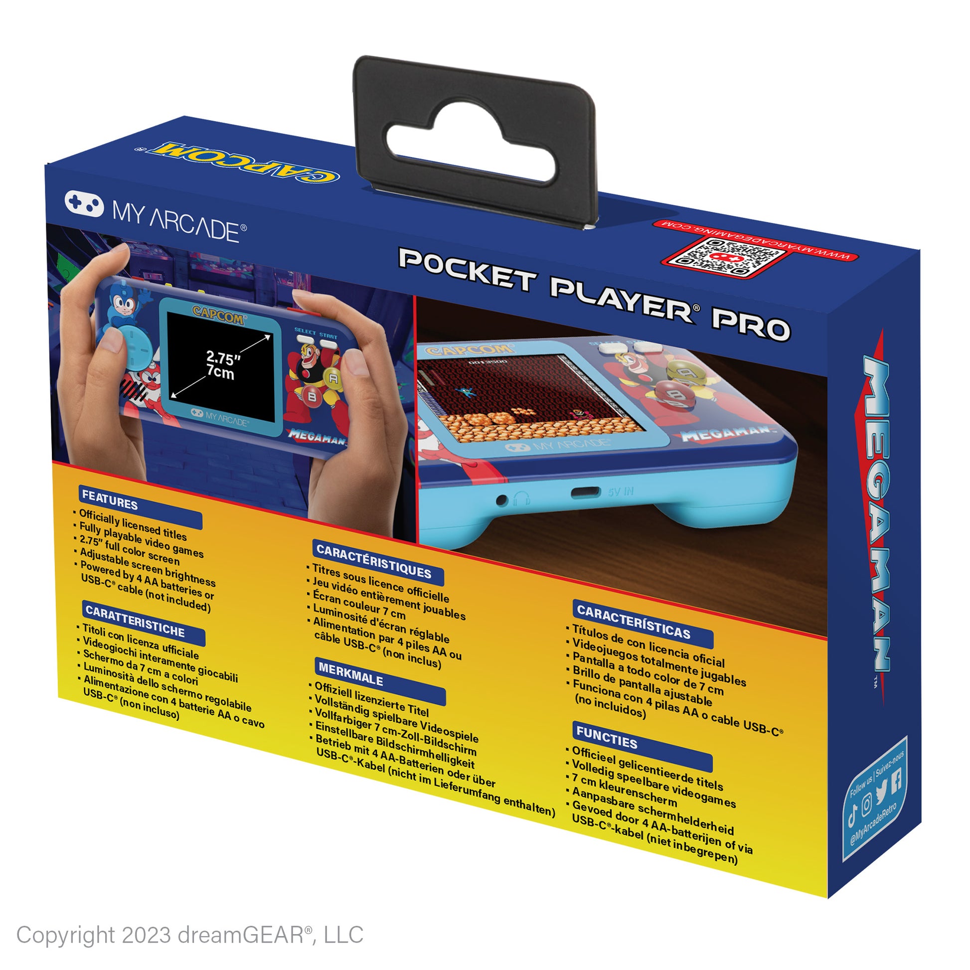 My Arcade | Pocket Player Pro Mega Man Portable Gaming System (6 Games In 1) - xploregifts