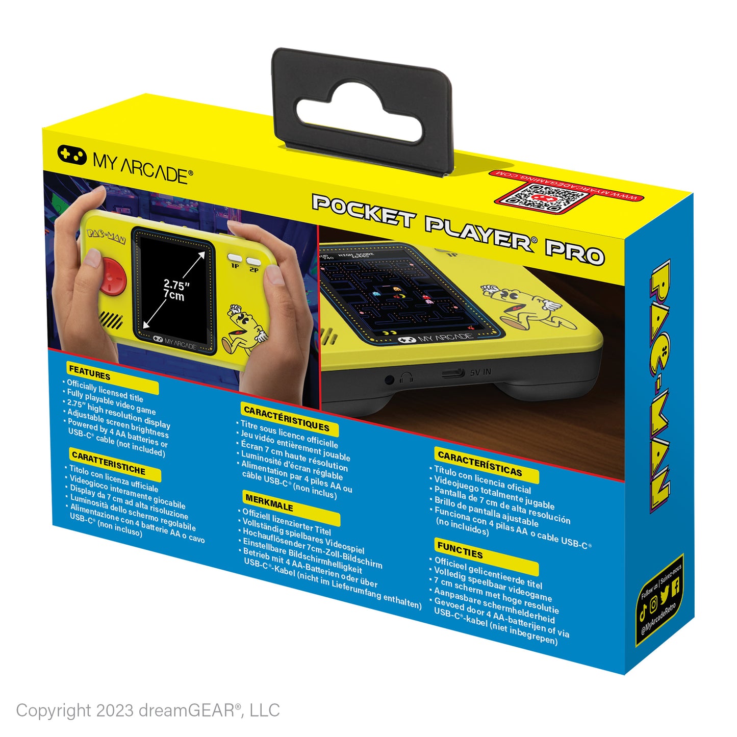 My Arcade | Pocket Player Pro Pac-Man Portable Gaming System - xploregifts