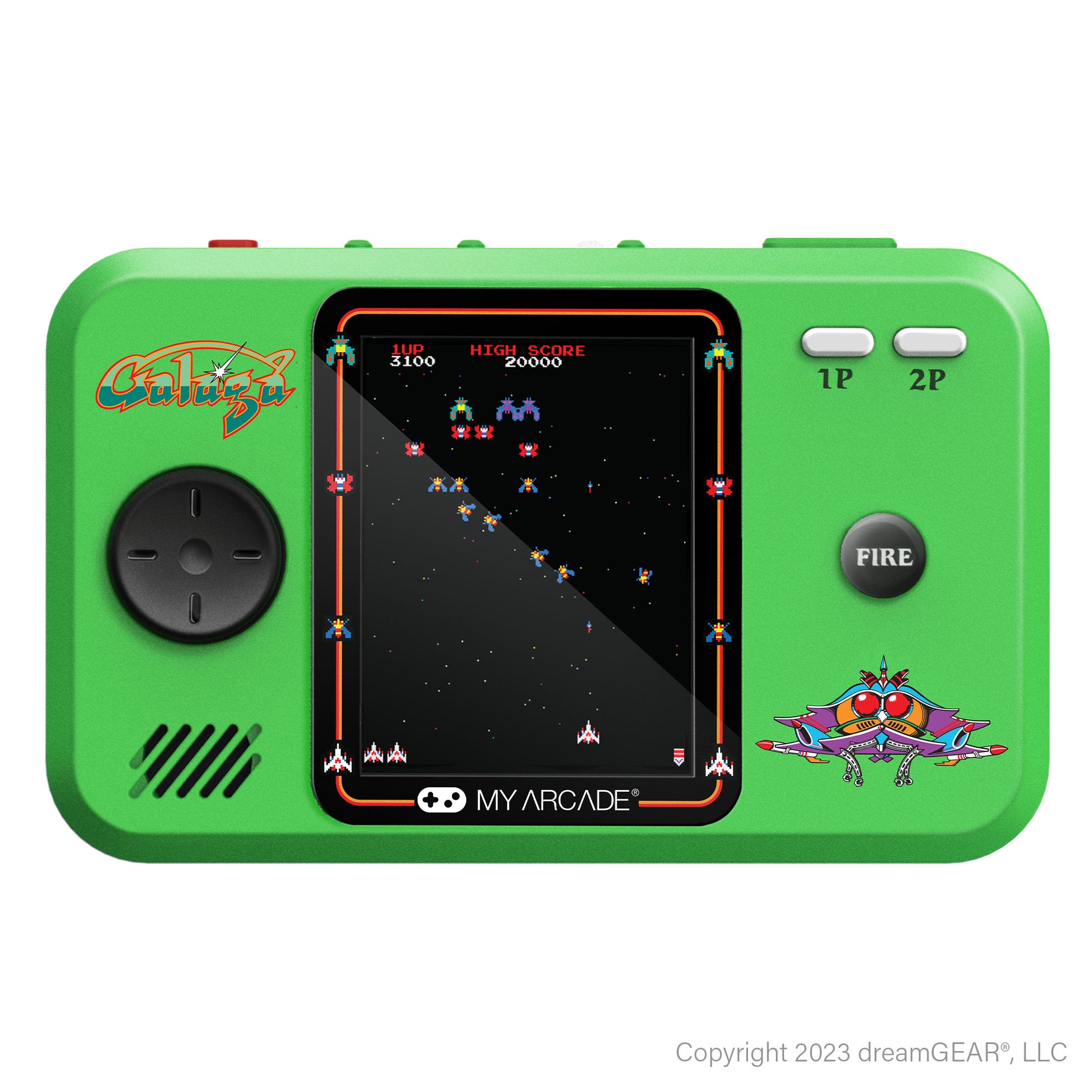 My Arcade | Pocket Player Pro Galaga Portable Gaming System (2 Games In 1) - xploregifts