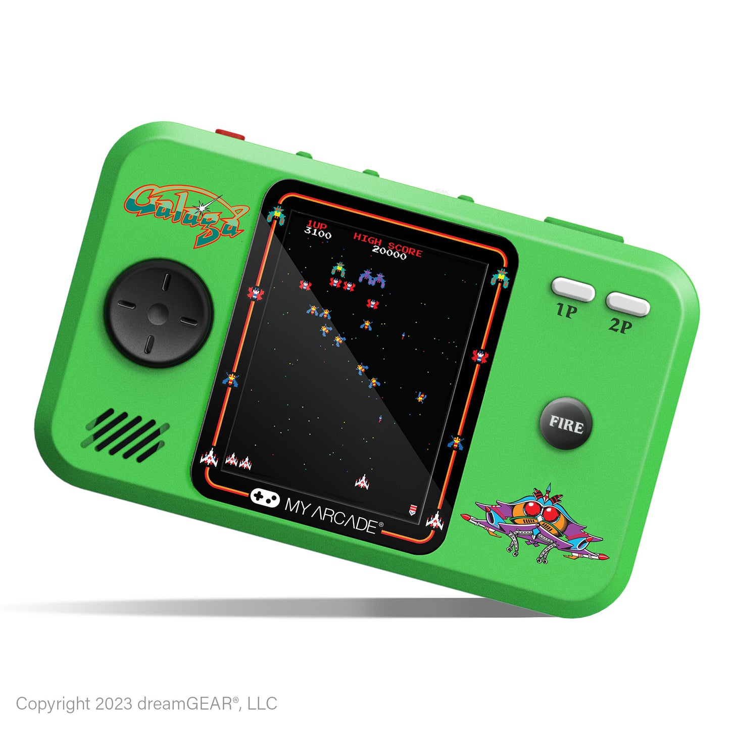 My Arcade | Pocket Player Pro Galaga Portable Gaming System (2 Games In 1) - xploregifts