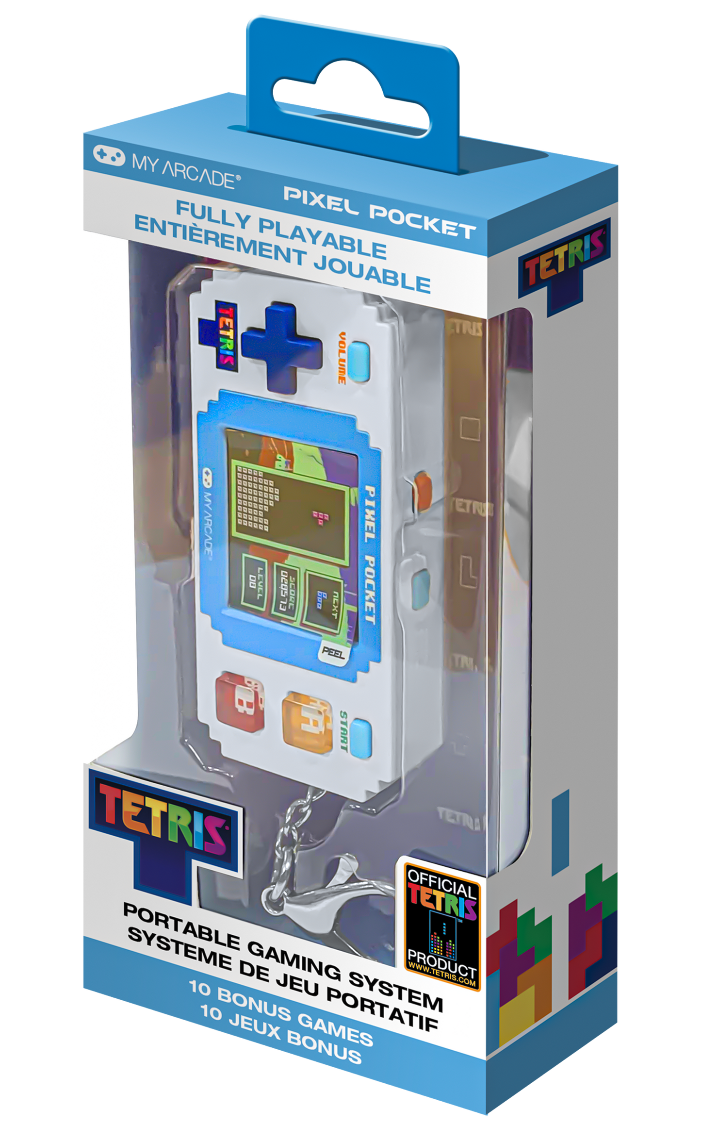My Arcade | Tetris Pixel Pocket Mini Portable Arcade Gaming System (With 10 Bonus Games)
