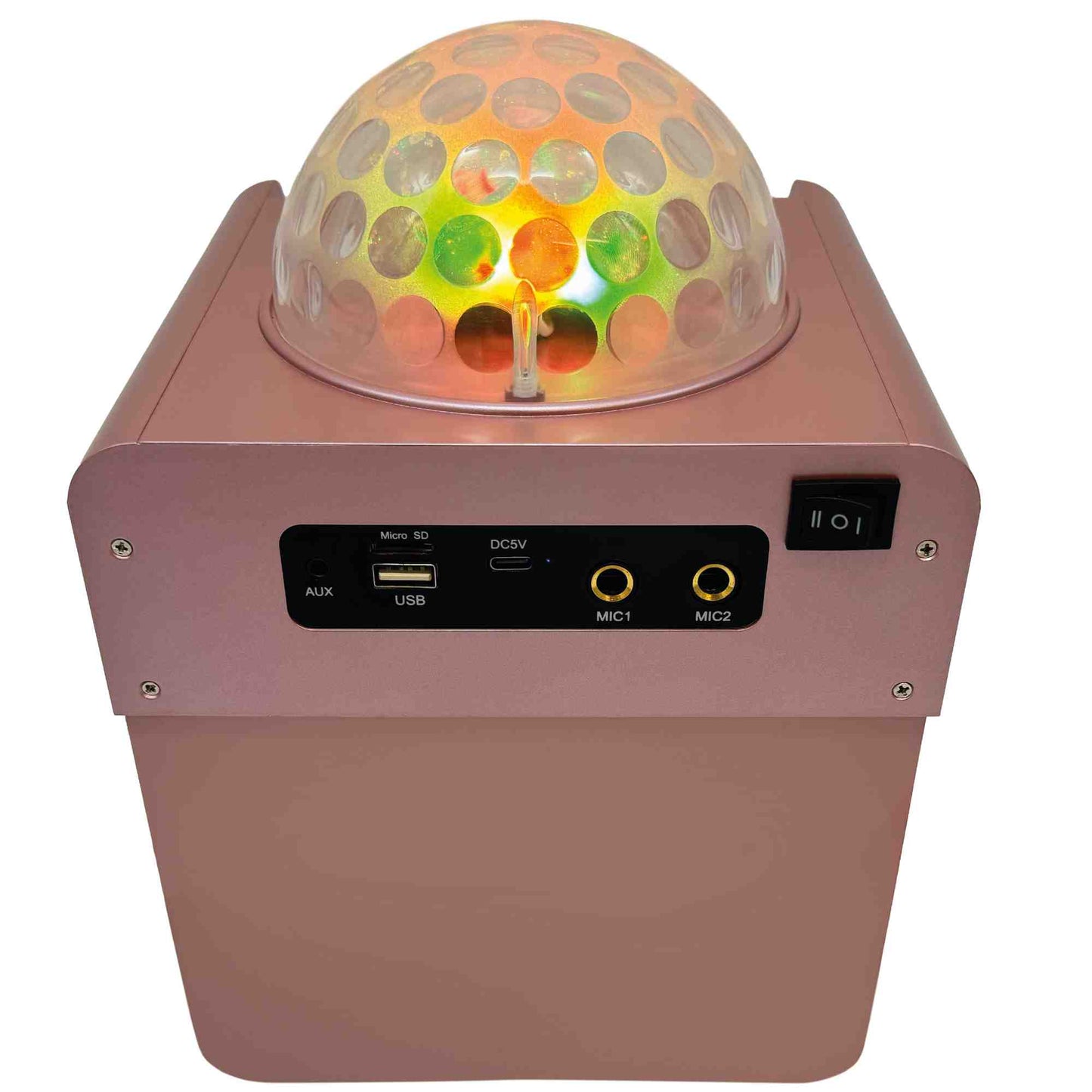 N-Gear | Disco Block 410 Karaoke Set Bluetooth Speaker Party Box with 2 Microphones Space Pink Limited Edition
