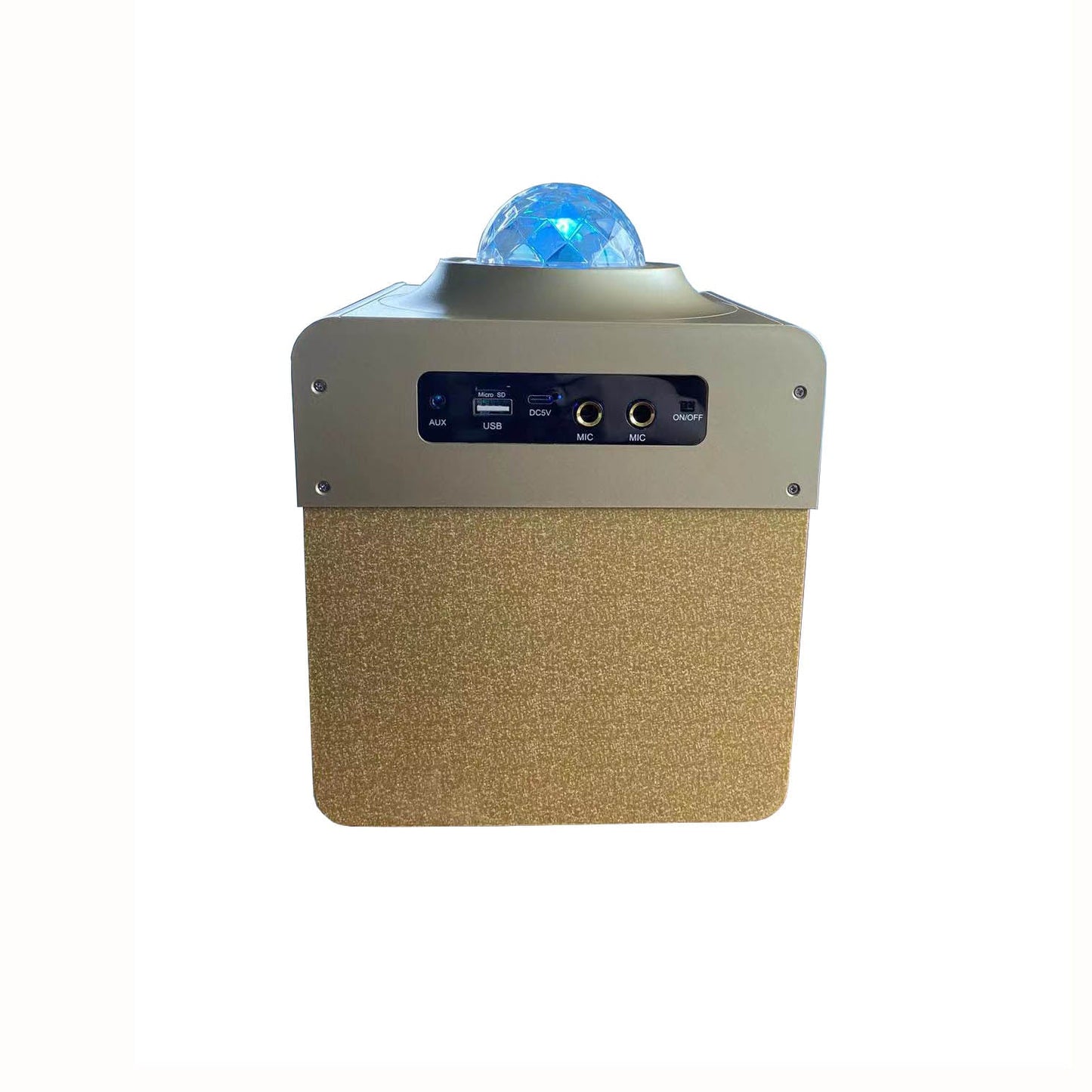 N-Gear | Disco Star 710 Gold Bluetooth Speaker Karaoke Set Party Box with Star Projector & 2 Microphones
