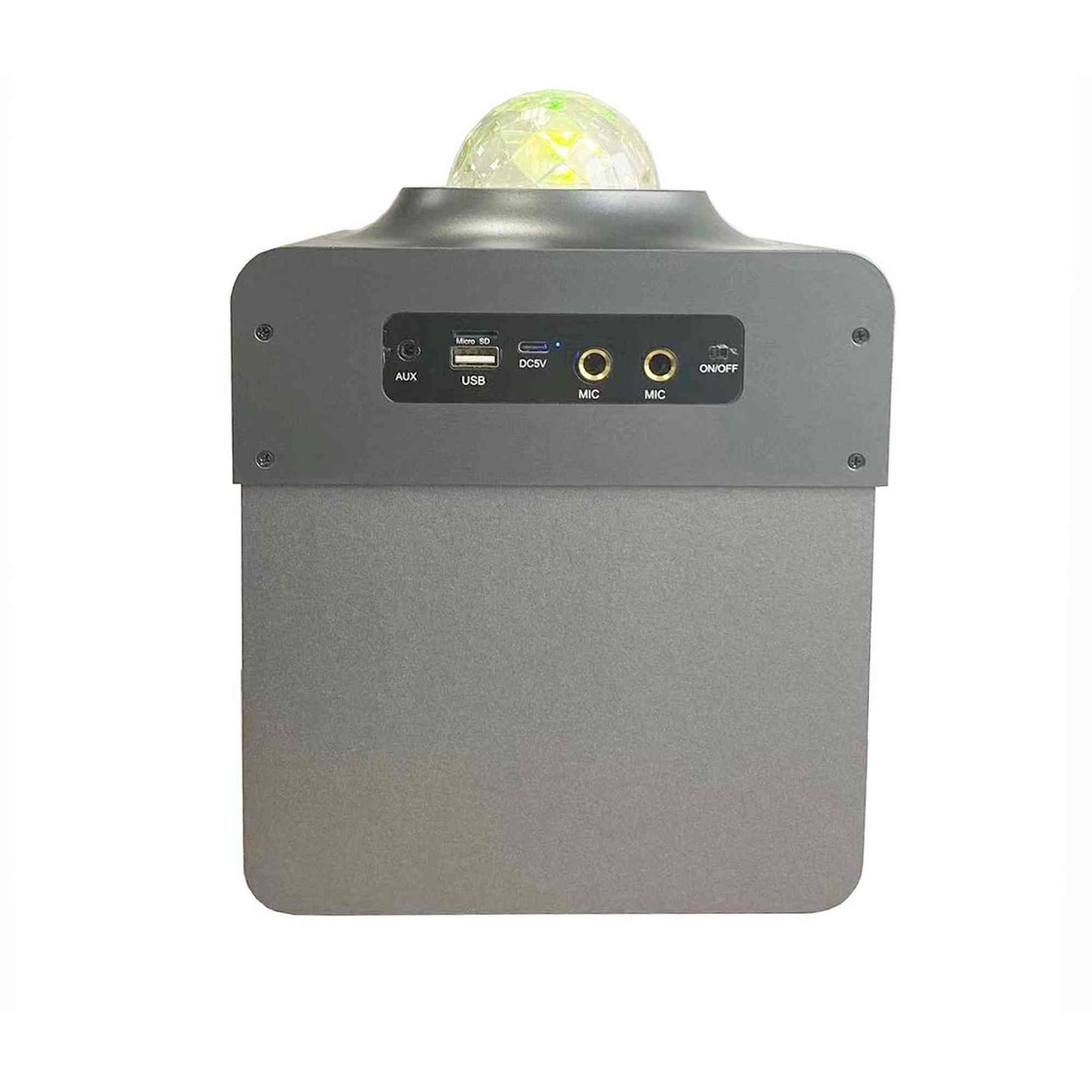 N-Gear | Disco Star 710 Space Grey Bluetooth Speaker Karaoke Set Party Box with Star Projector & 2 Microphones