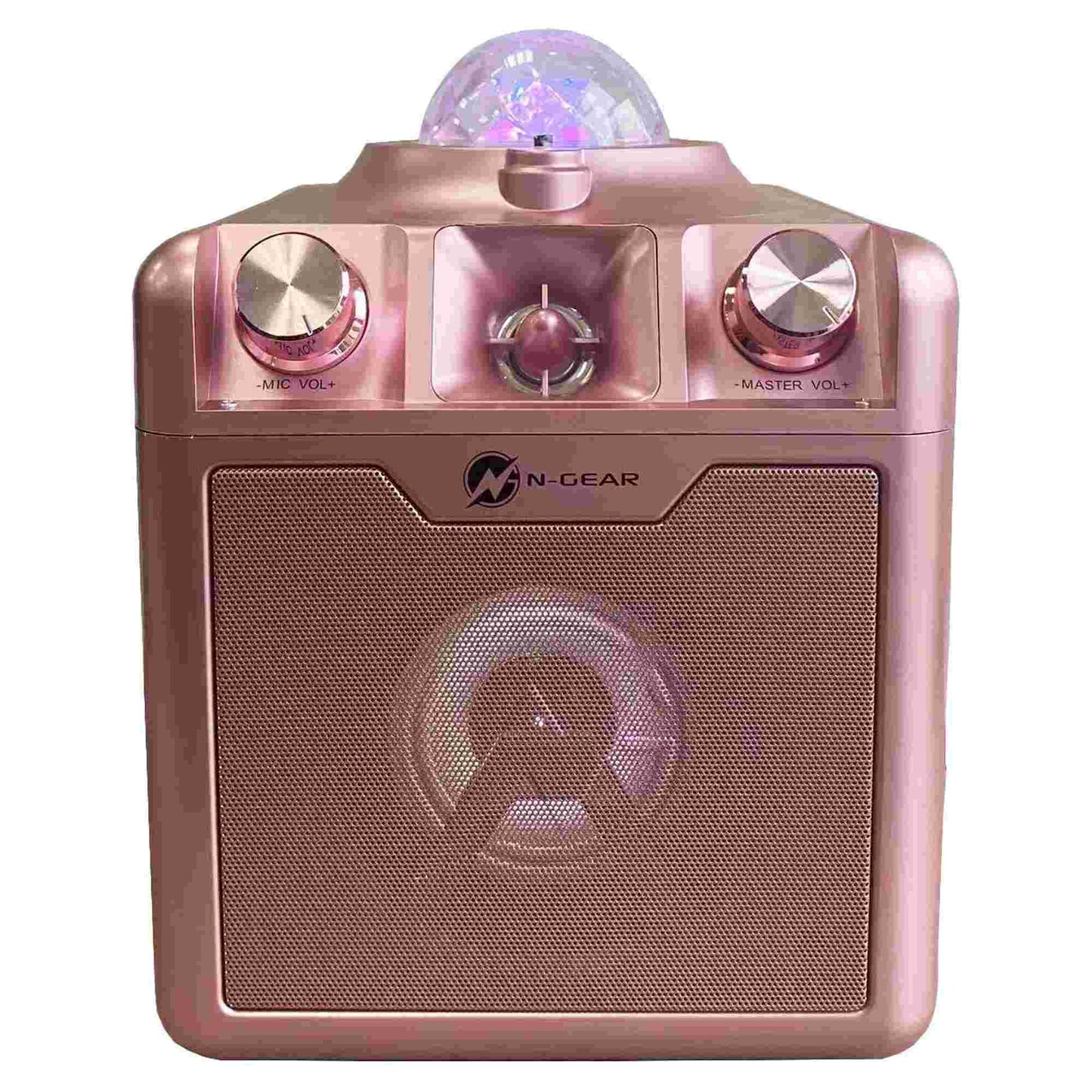 N-Gear | Disco Star 710 Space Pink Bluetooth Speaker Karaoke Set Party Box with Star Projector & 2 Microphones