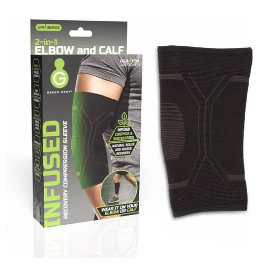 GreenDrop Infused Compression Sleeve (Elbow/Calf) Size S - M