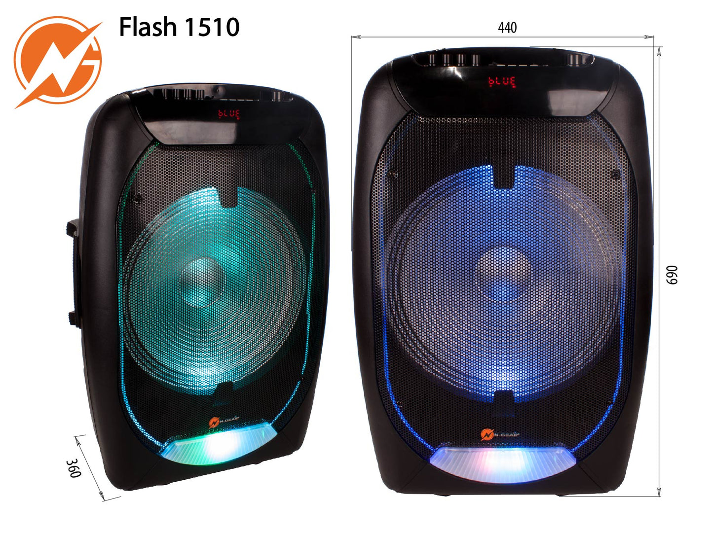 N-Gear | The Flash 1540 15 Inch Speaker Karaoke with Disco Light And Microphone