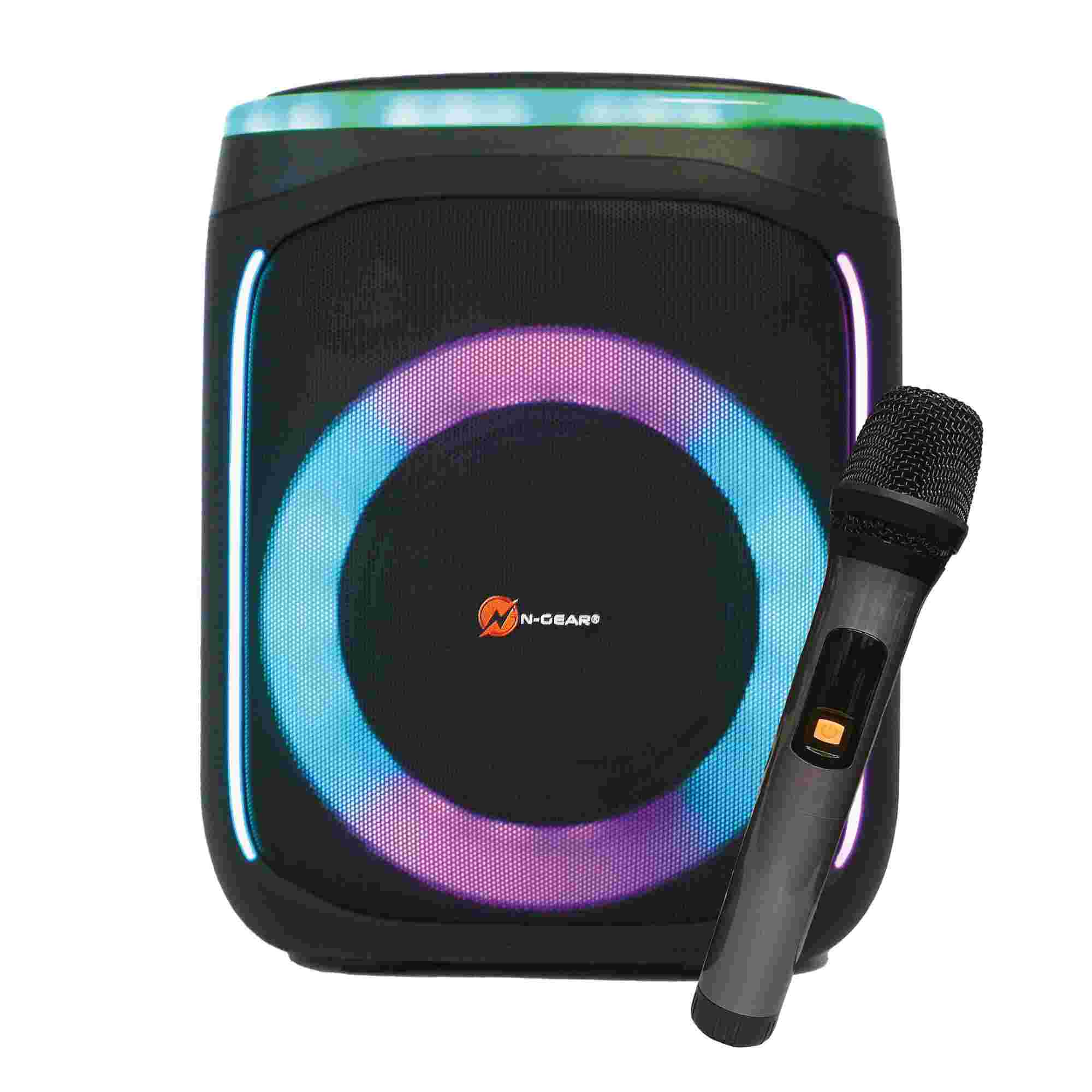 N-Gear | Flash Banger 606 Karaoke Set Bluetooth Speaker Party Box with Wireless Microphone Black